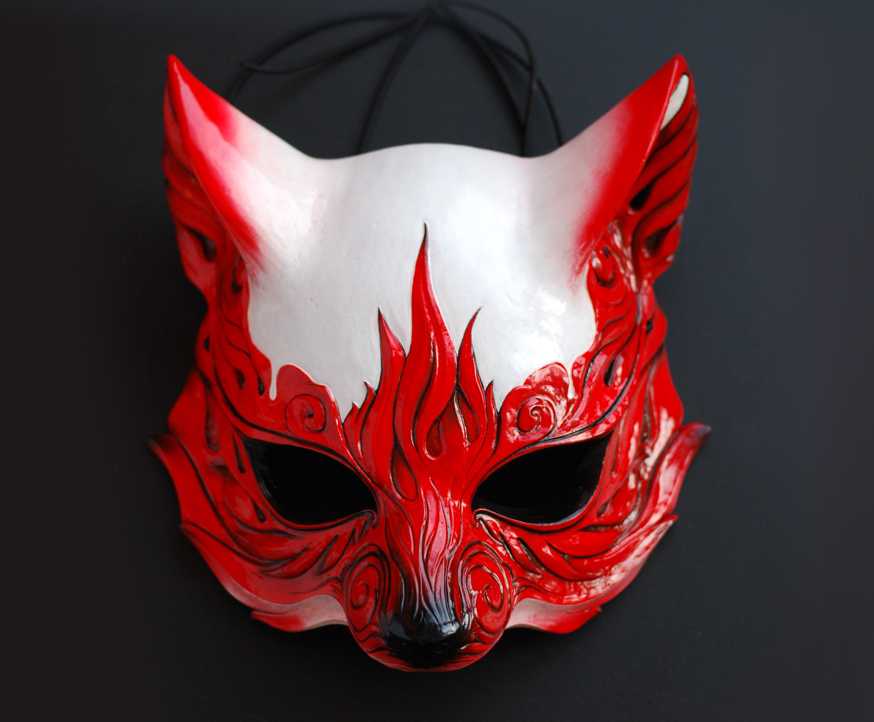 Kitnetsu Mask Kitsune Mask - Etsy