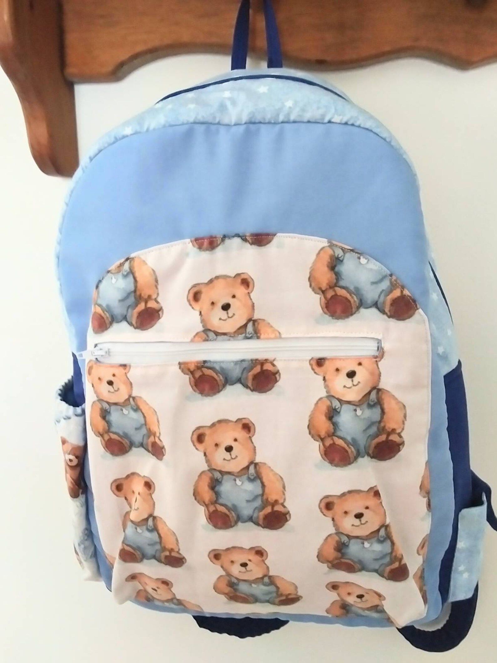 Backpack, Teddy Bear, Zipper Opening Plus Front Zipper Pocket, Side Pockets, Birthday, Gift