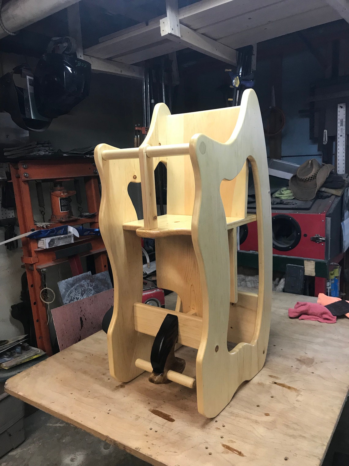 Handcrafted 3 in 1 Child's High Chair, Rocking Horse and Desk Etsy