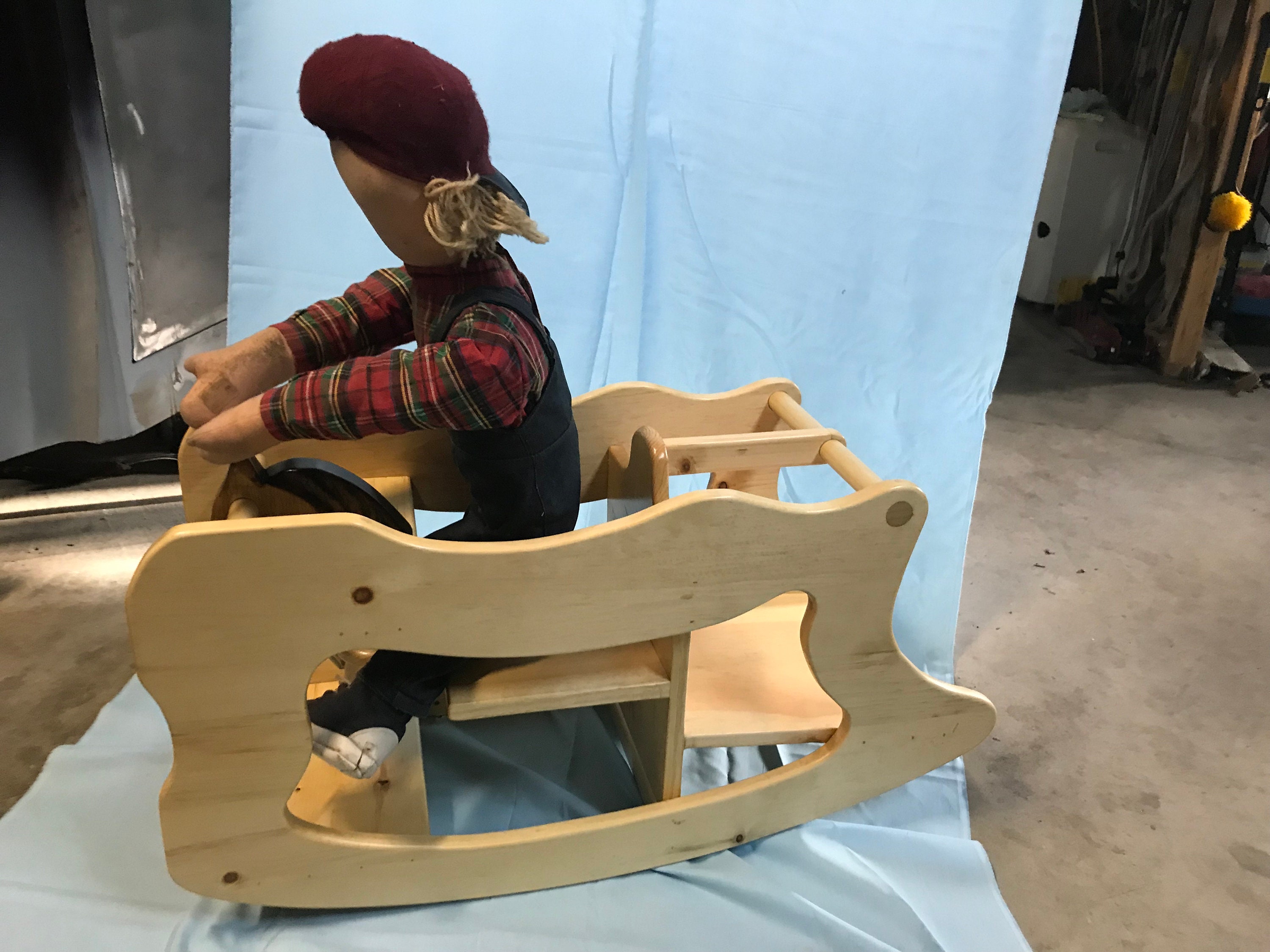 Handcrafted 3 in 1 Child's High Chair, Rocking Horse and Desk Etsy