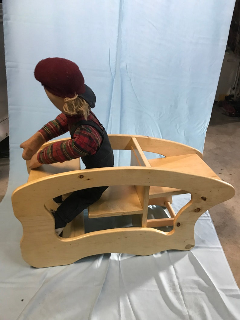 Handcrafted 3 in 1 Child's High Chair, Rocking Horse and Desk Etsy