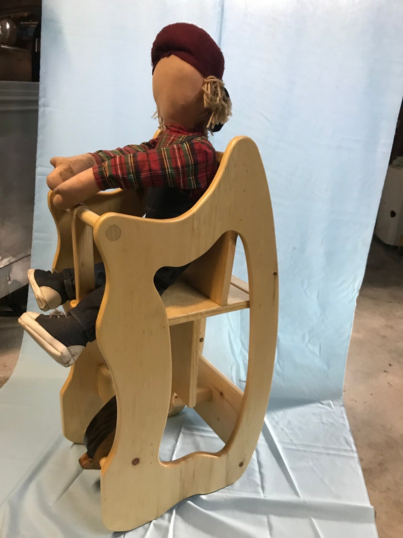 Handcrafted 3 in 1 Child's High Chair, Rocking Horse and Desk Etsy