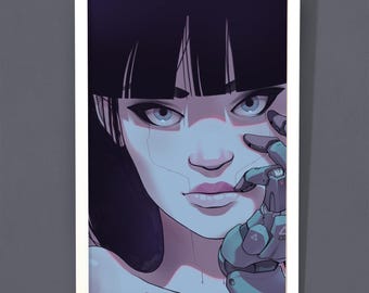 Electric Stare | 11x17 Poster | Cyberpunk Wall Art