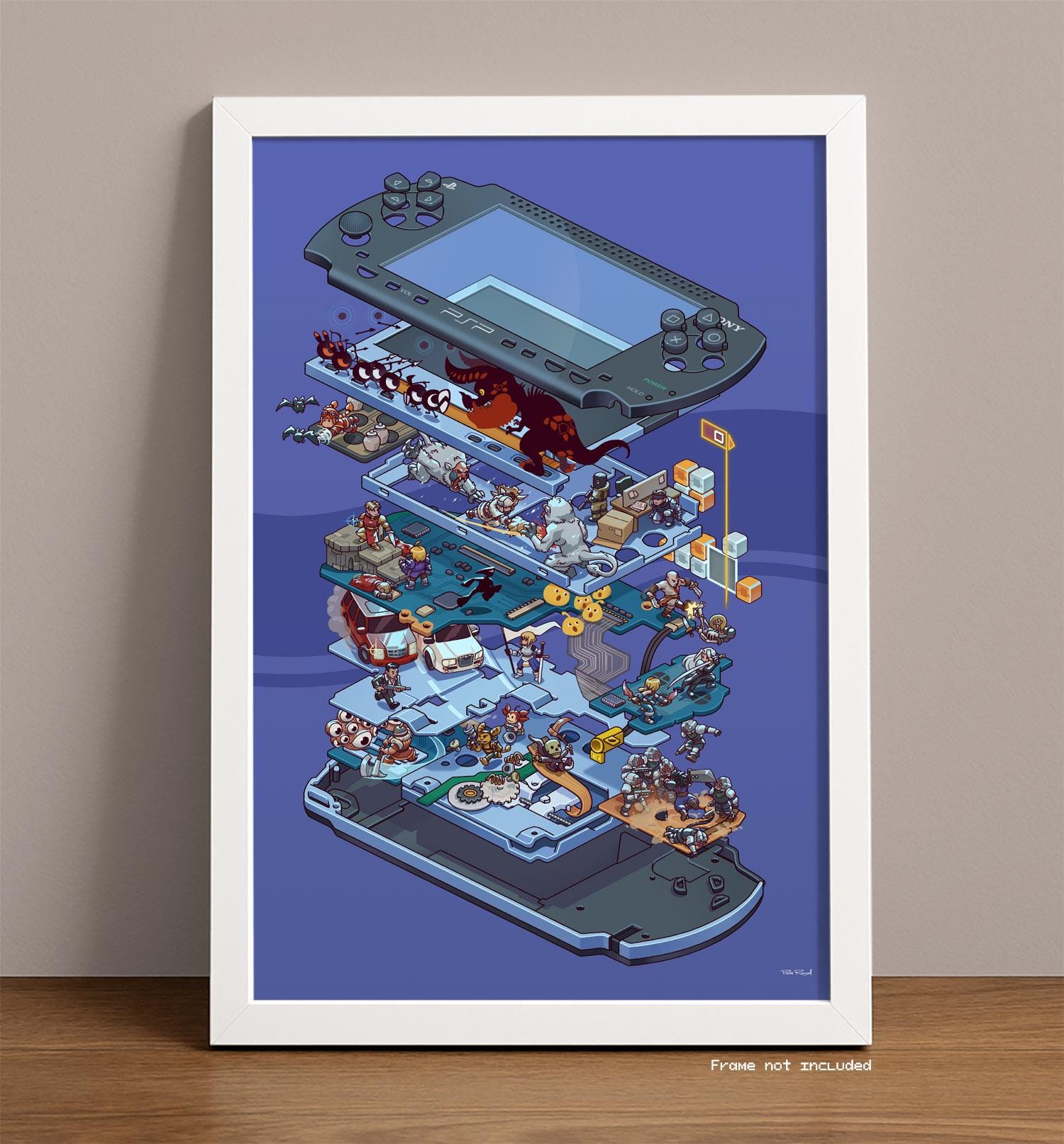 PSP Exploded Diagram: Retro Gaming Art Print - Etsy