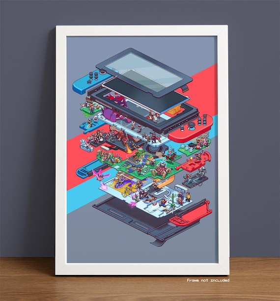 Switch Exploded Diagram: Retro Gaming Art Print - Etsy