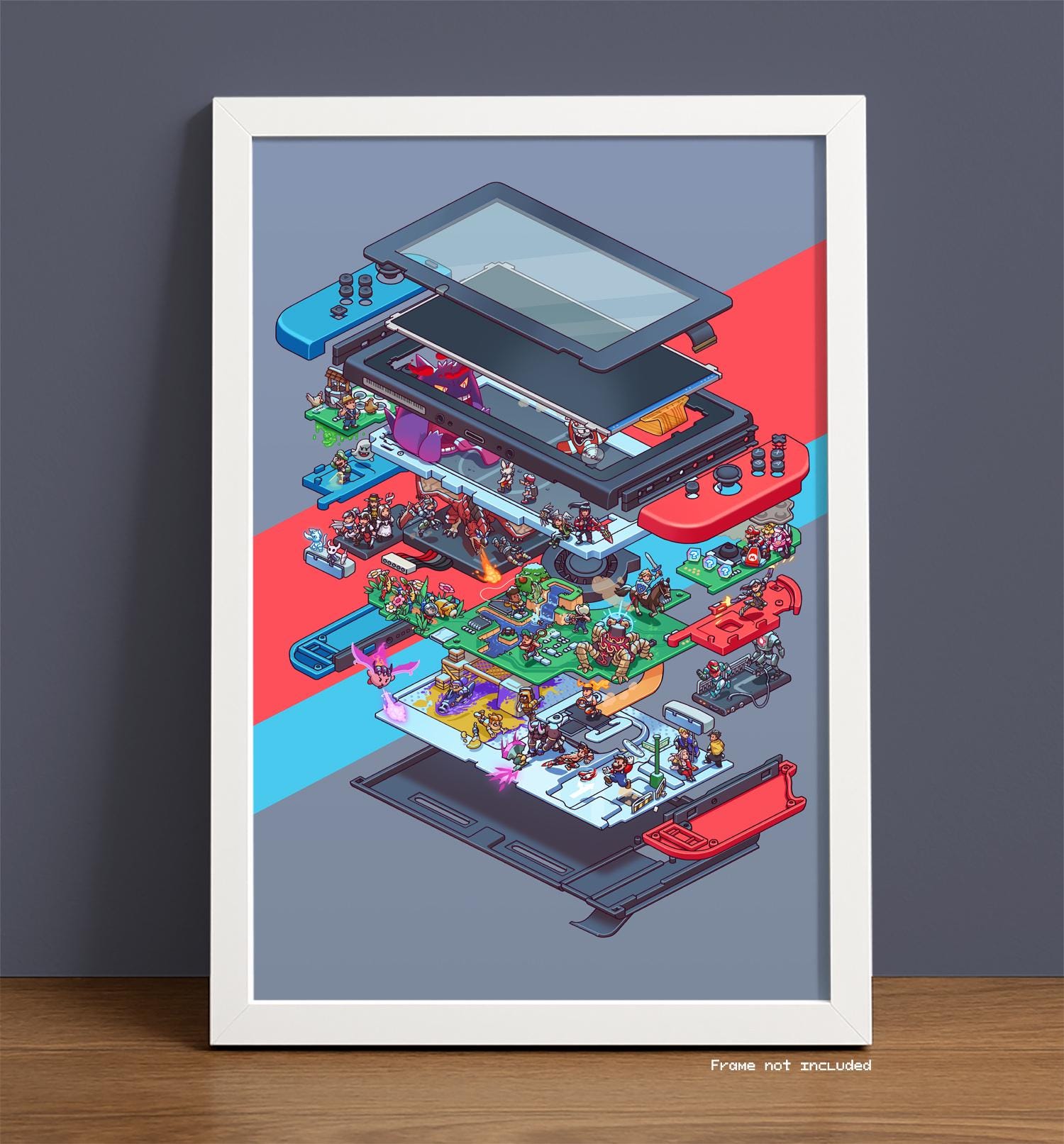 Switch Exploded Diagram: Retro Gaming Art Print - Etsy