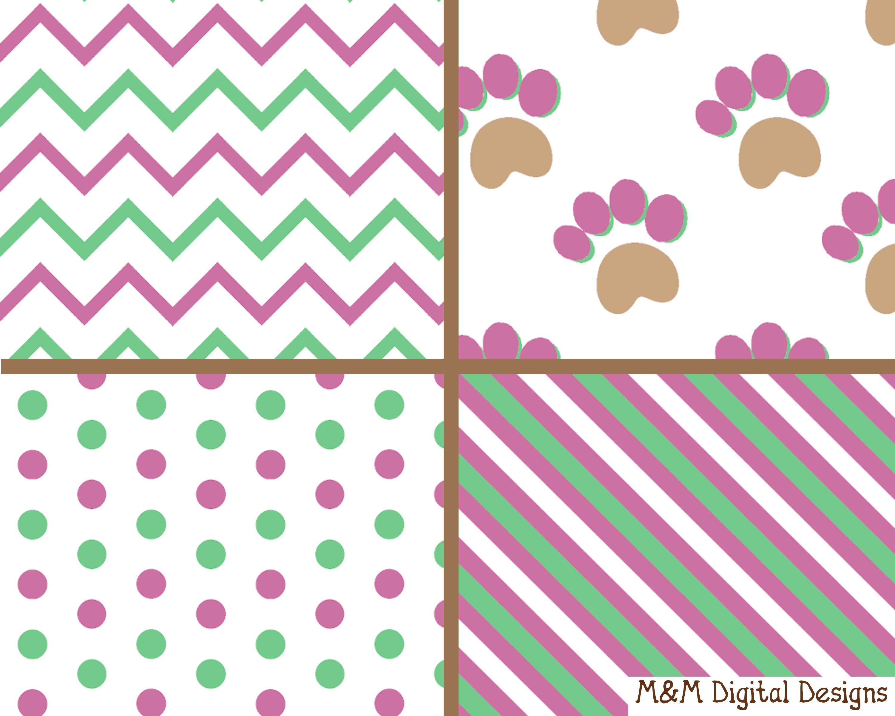 Cute Little Pink Bear Scrapbook Paper Kit. 12x12 Digital Paper Etsy UK
