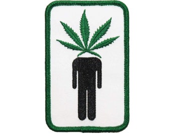 Pot Head Iron On Patch 3.5/" x 2.5/" Free Shipping Stoner Weed Marijuana P3640