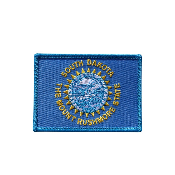 State Of South Dakota Flag Embroidered Iron On Patch - SD Travel Souvenir