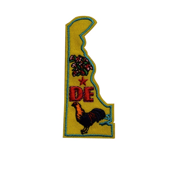 Delaware Embroidered Iron On Patch - 2 INCH US State Travel Souvenir