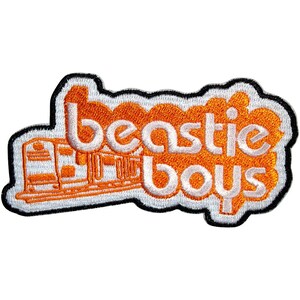 May include: Embroidered patch featuring the words "Beastie Boys" in white, stylized text over an orange background. The patch includes an orange train graphic and a black border.