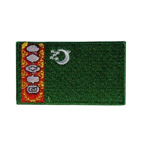 Country Of Turkmenistan Flag Embroidered Iron On Patch - Turkman