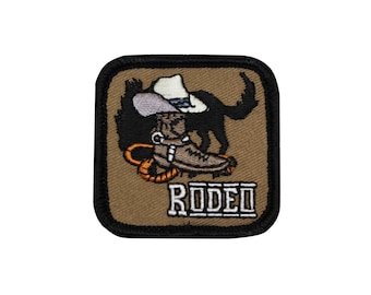 Rodeo Embroidered Iron On Patch - Cowboy