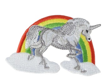 Unicorn Rainbow Embroidered Iron On Patch