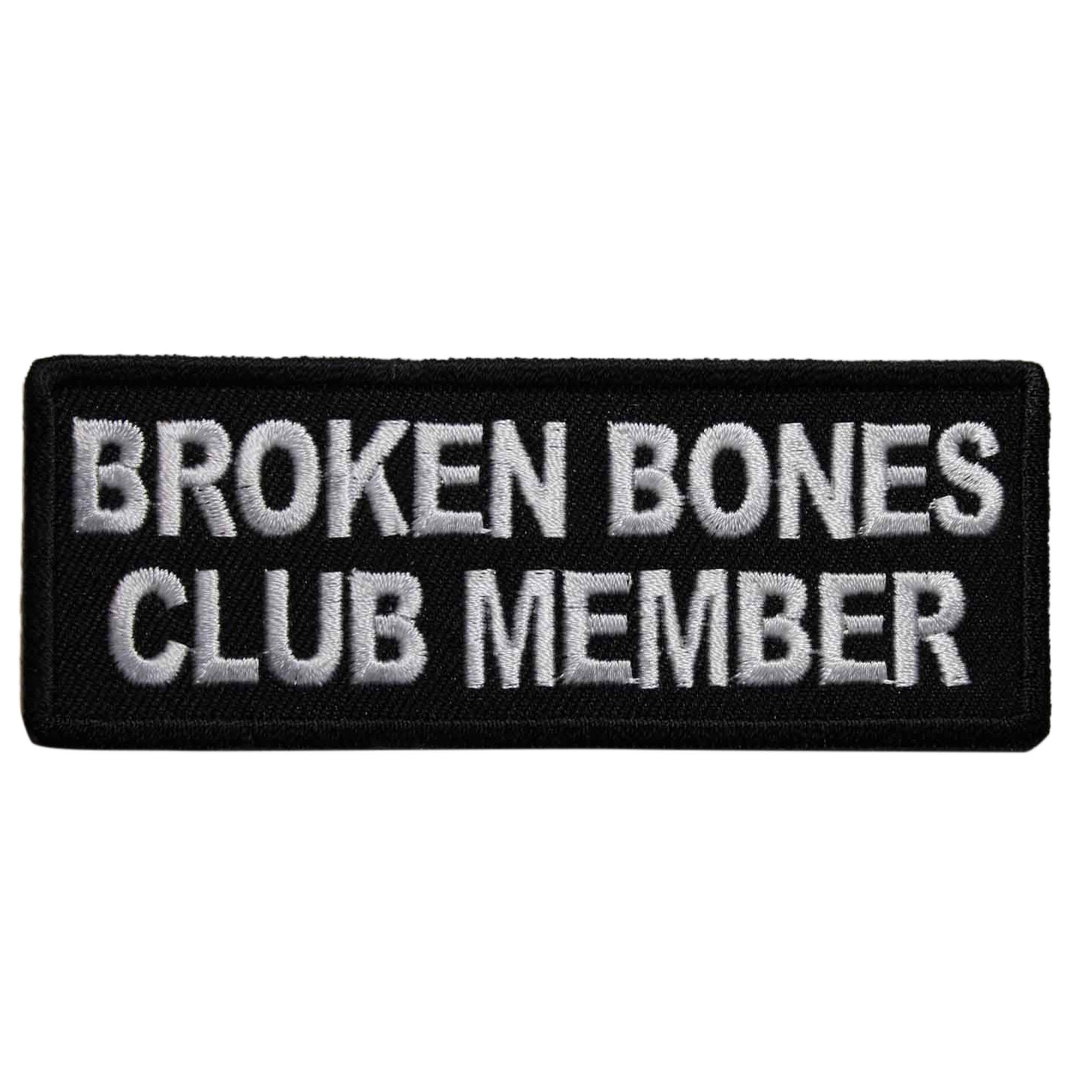 BROKEN BONE CLUB IRON ON OR SEW ON PATCH BROKEN BONE CLUB IRON ON OR SEW ON PATCH