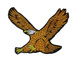 Large 9 1/2 Inch Bald Eagle Patriotic Embroidered Iron On Patch