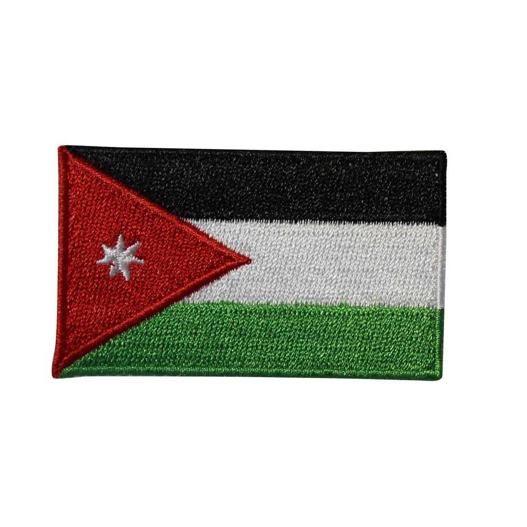 Country of Jordan Flag Embroidered Iron on Patch Jordanian Etsy