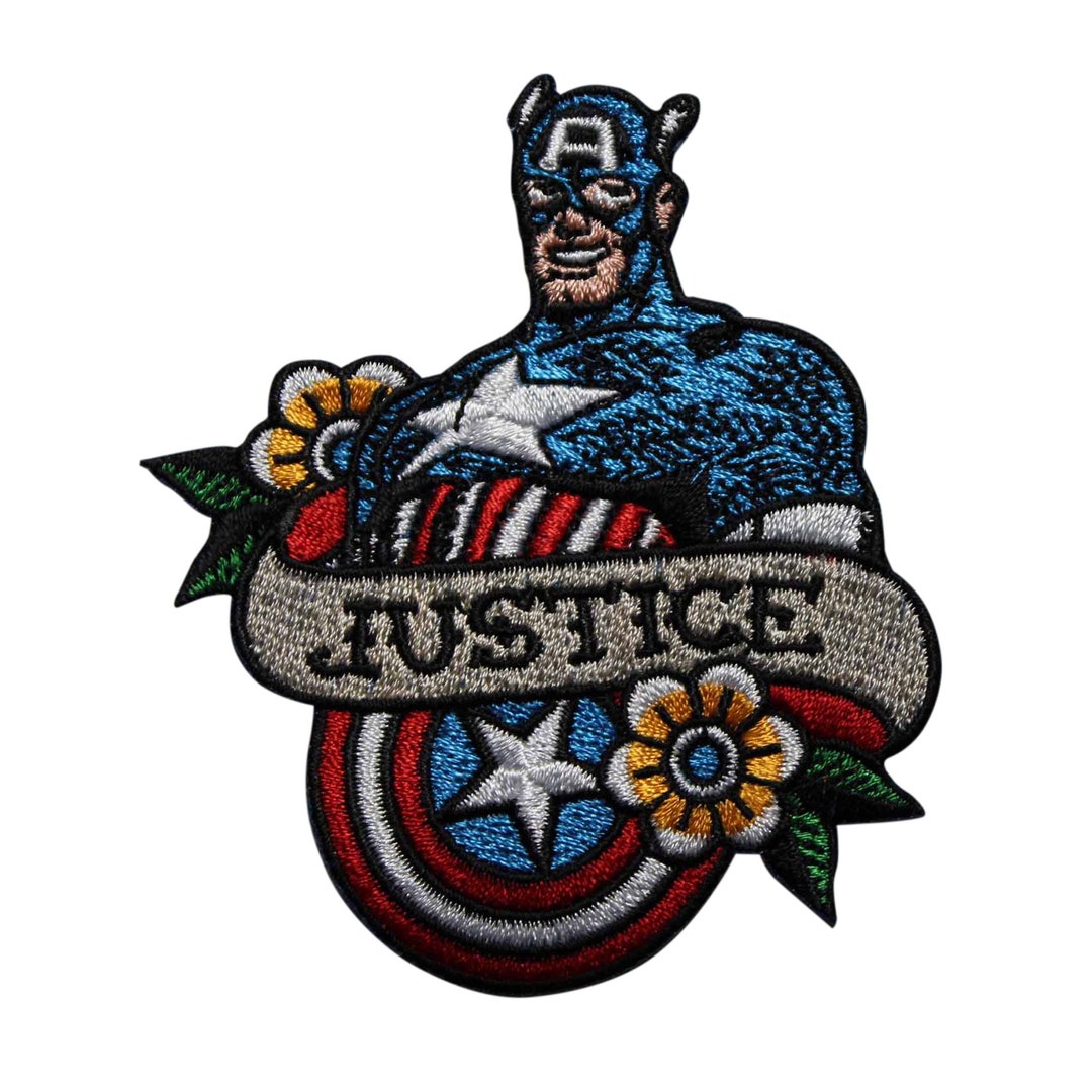 Captain America Justice Embroidered Iron on Patch Marvel - Etsy