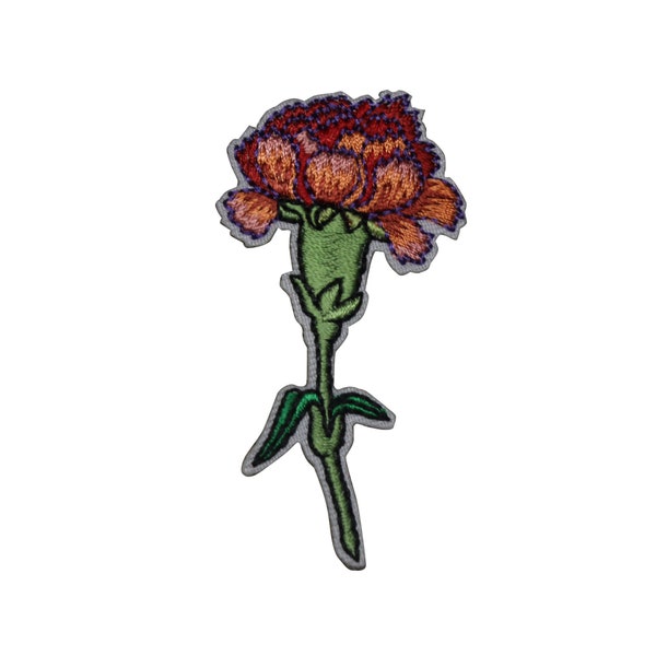 Flower Carnation Embroidered Iron On Patch - Flower Floral