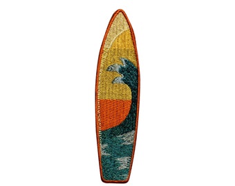 Beach Life Wave Surfboard Embroidered Iron On Patch