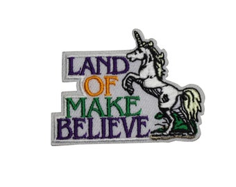 Land Of Make Believe Embroidered Iron On Patch - Unicorn Boys Girls Kids 126-U