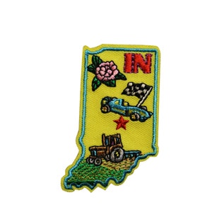 Indiana Embroidered Iron On Patch - 2 INCH US State Travel Souvenir