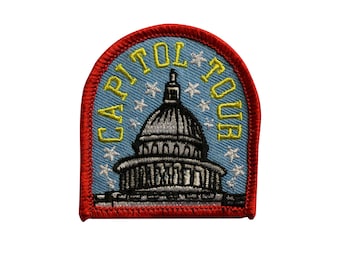 Capitol Tour Washington DC Embroidered Iron On Patch - Tourist Souvenir