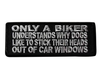Only A Biker Understands Why Iron On Patch - Motorcycle Dog Sayings    Officially Licensed