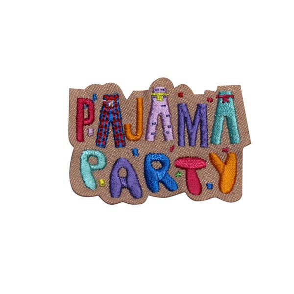 Pajama Party Embroidered Iron On Patch