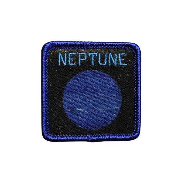 Neptune Printed Iron On Patch - Planet Solar System Astrology Outer Space