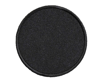 3 Inch Blank Round Black Iron On Patch - Circle DYI
