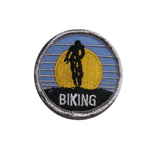 Biking Embroidered Iron On Patch - Bike Bicycle