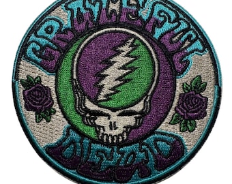 Grateful Dead Steal Your Face Embroidered Iron On Patch - OFFICIAL  40-K