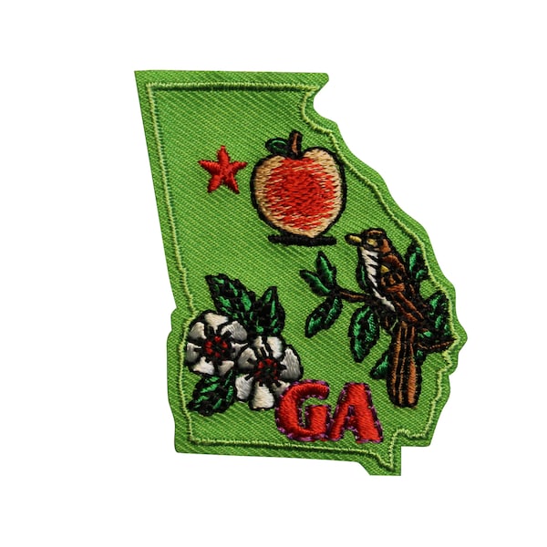 Georgia Embroidered Iron On Patch - 2 INCH US State Travel Souvenir