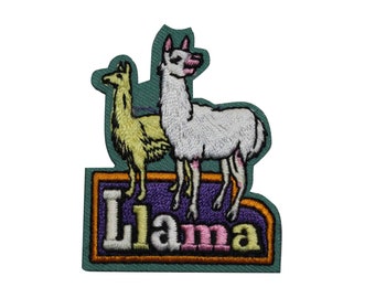 Llama Embroidered Iron On Patch - Animals Alpaca Nature