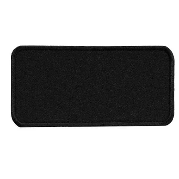 4 x 2 Inch Blank Rectangle Black Iron On Patch -  DYI