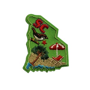 South Carolina Embroidered Iron On Patch - 2 INCH US State Travel Souvenir