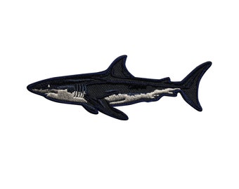 3.4'' Great White Shark Embroidered Iron-On Patch - Detailed Applique For Jackets, Bags, Hats - View #6