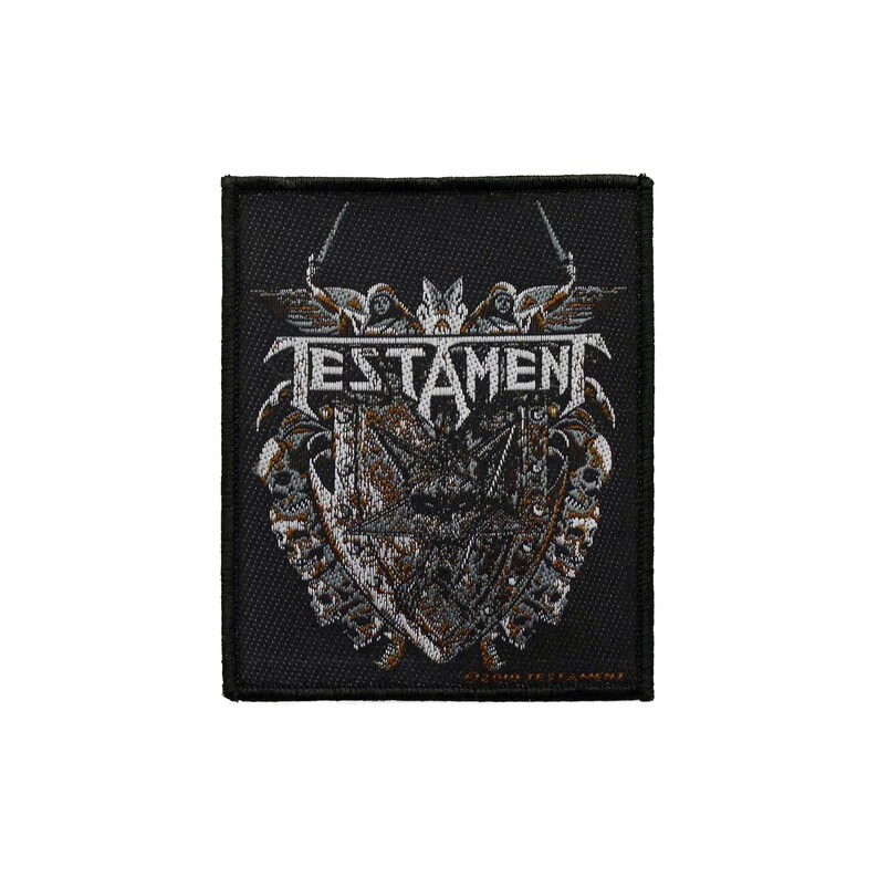 Testament Shield Woven Sew Patch Music Cash special Max 56% OFF price On Band