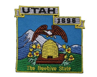 State Of Utah Embroidered Iron On Patch - UT Travel Souvenir Road Trip