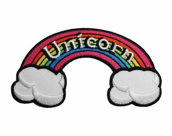 Unicorns Rainbow Embroidered Iron On Patch - Cute Magic Horse