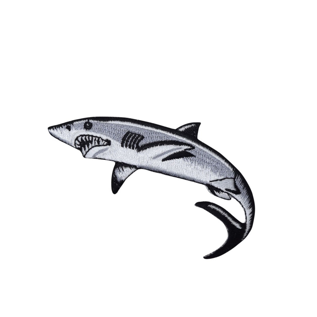Great White Shark Embroidered Iron on Patch 156-B - Etsy