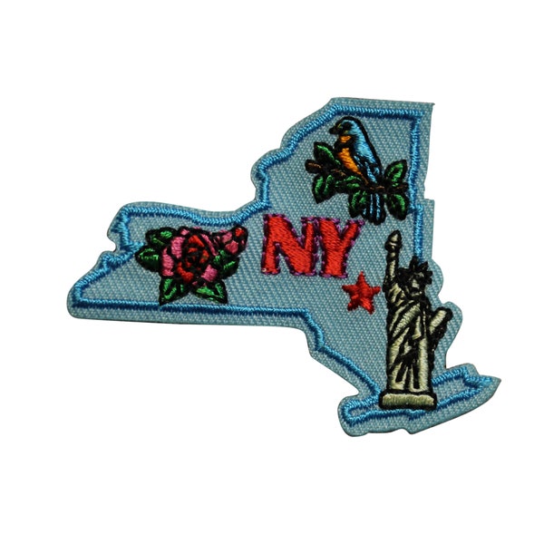 New York NY Embroidered Iron On Patch - 2 INCH US State Travel Souvenir