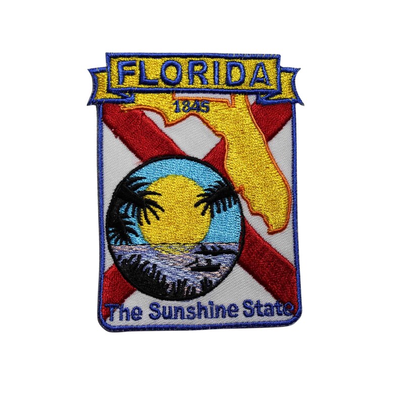 State Of Florida Embroidered Iron On Patch Travel Souvenir Flag FL