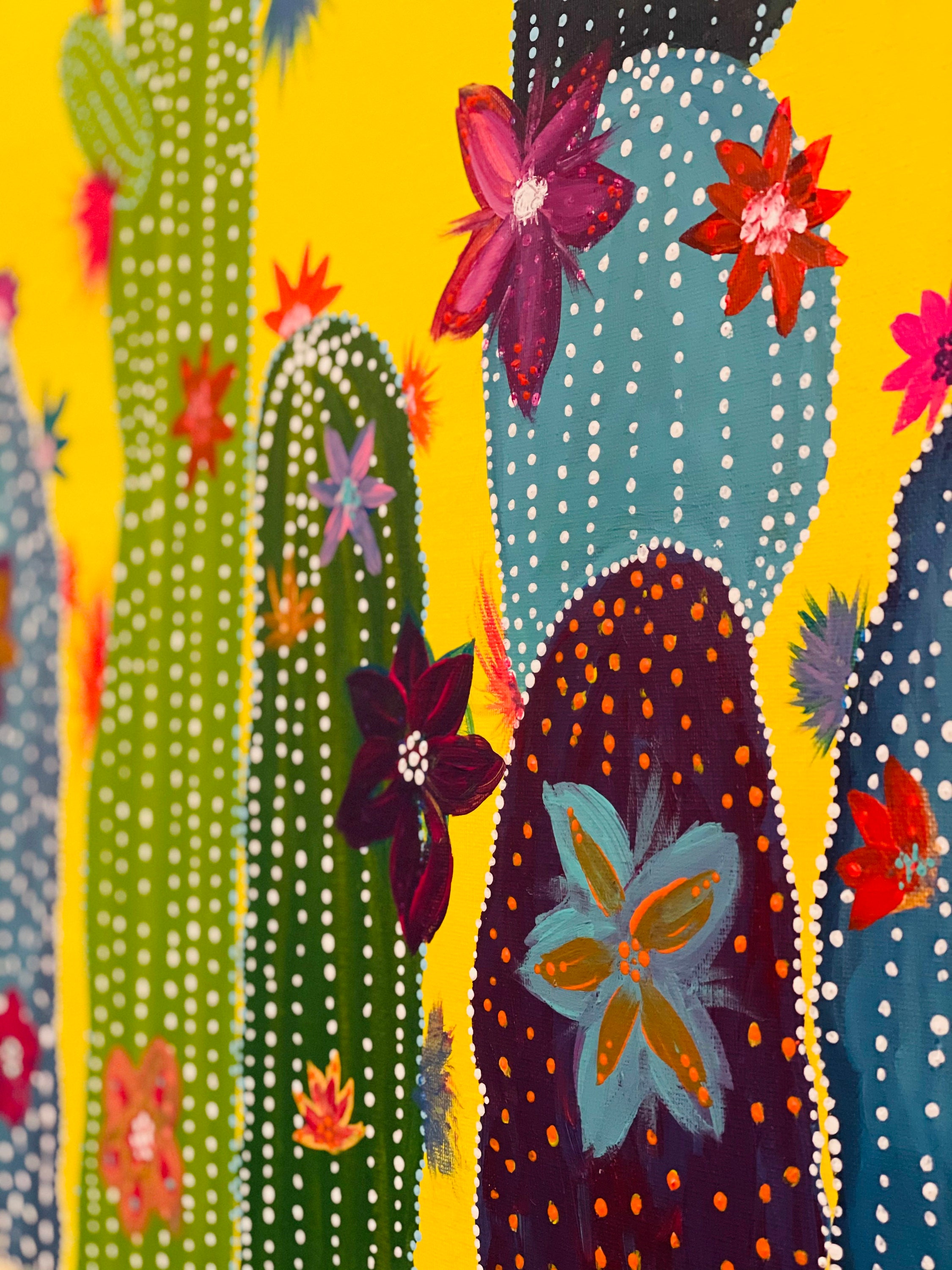 Original Cactus Acrylic Painting Cactus Decor Wall Decor Etsy