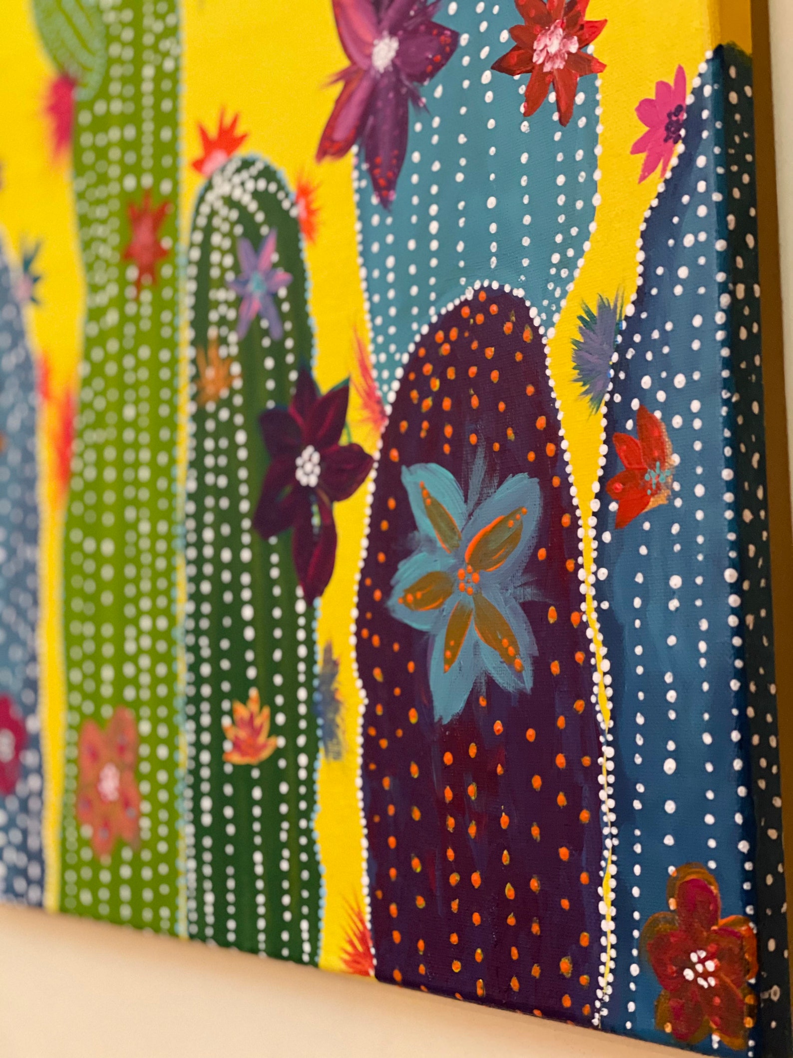 Original Cactus Acrylic Painting Cactus Decor Wall Decor Etsy
