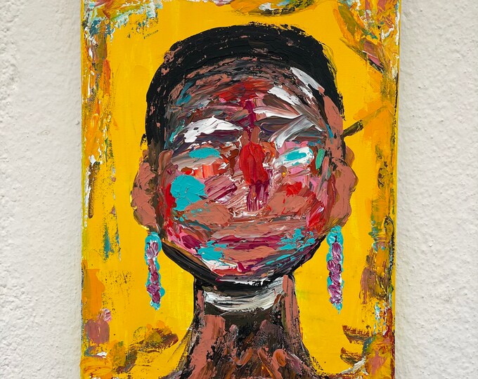 Abstract Acrylic Portrait Painting Duality Portrait Palette Knife Painting Wall Decor Home Decor