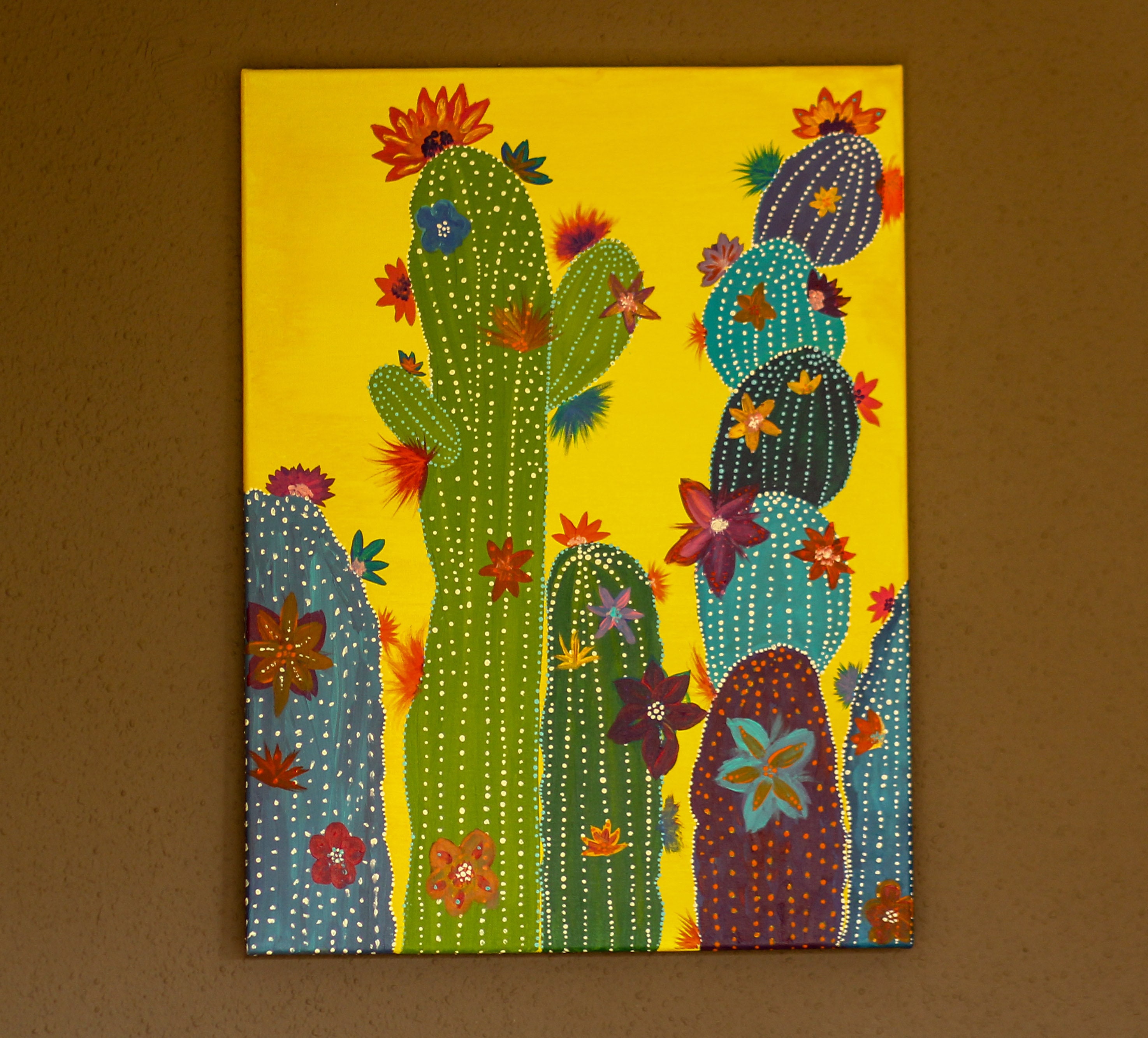 Original Cactus Acrylic Painting Cactus Decor Wall Decor Etsy