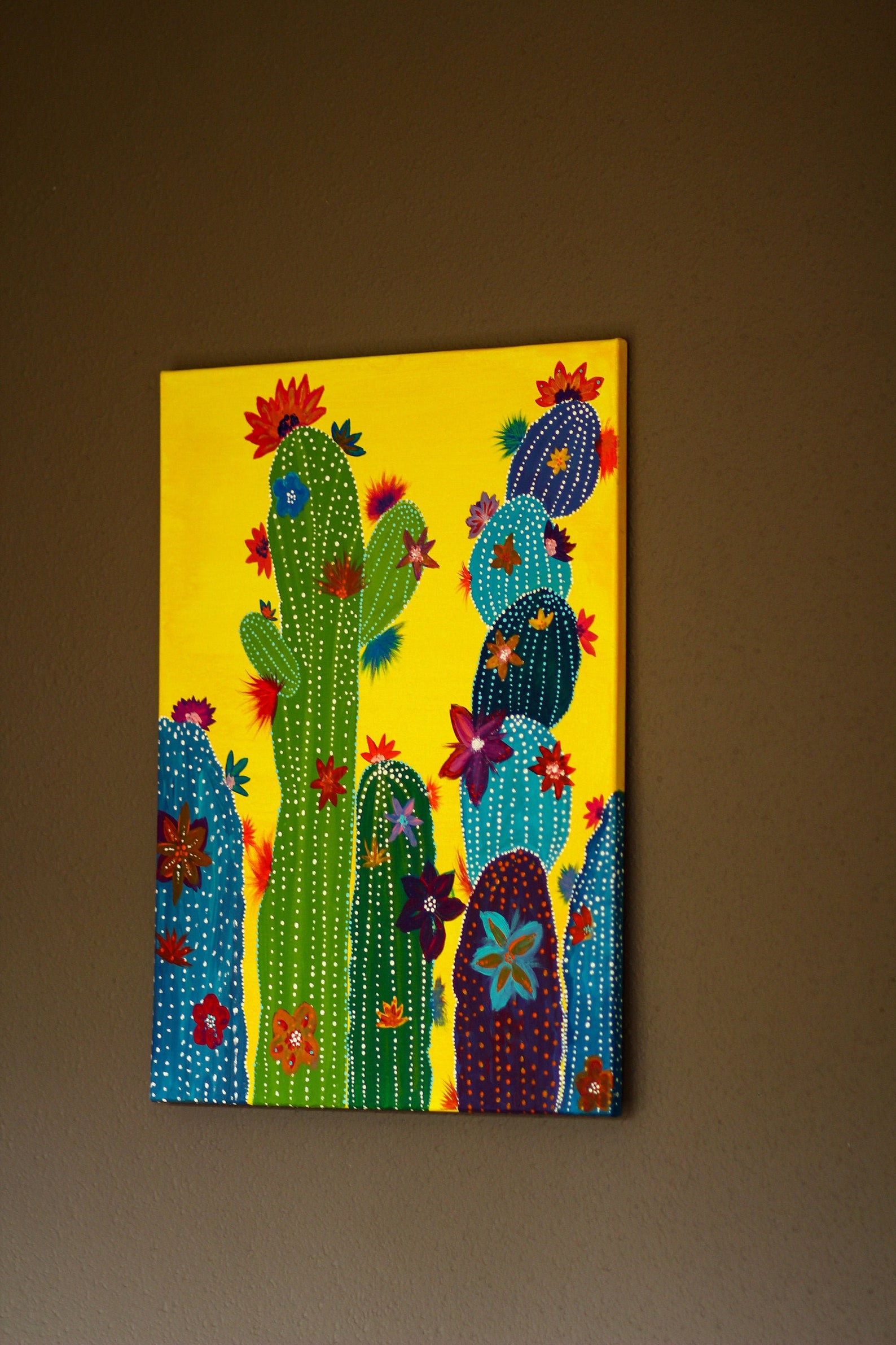 Original Cactus Acrylic Painting Cactus Decor Wall Decor Etsy