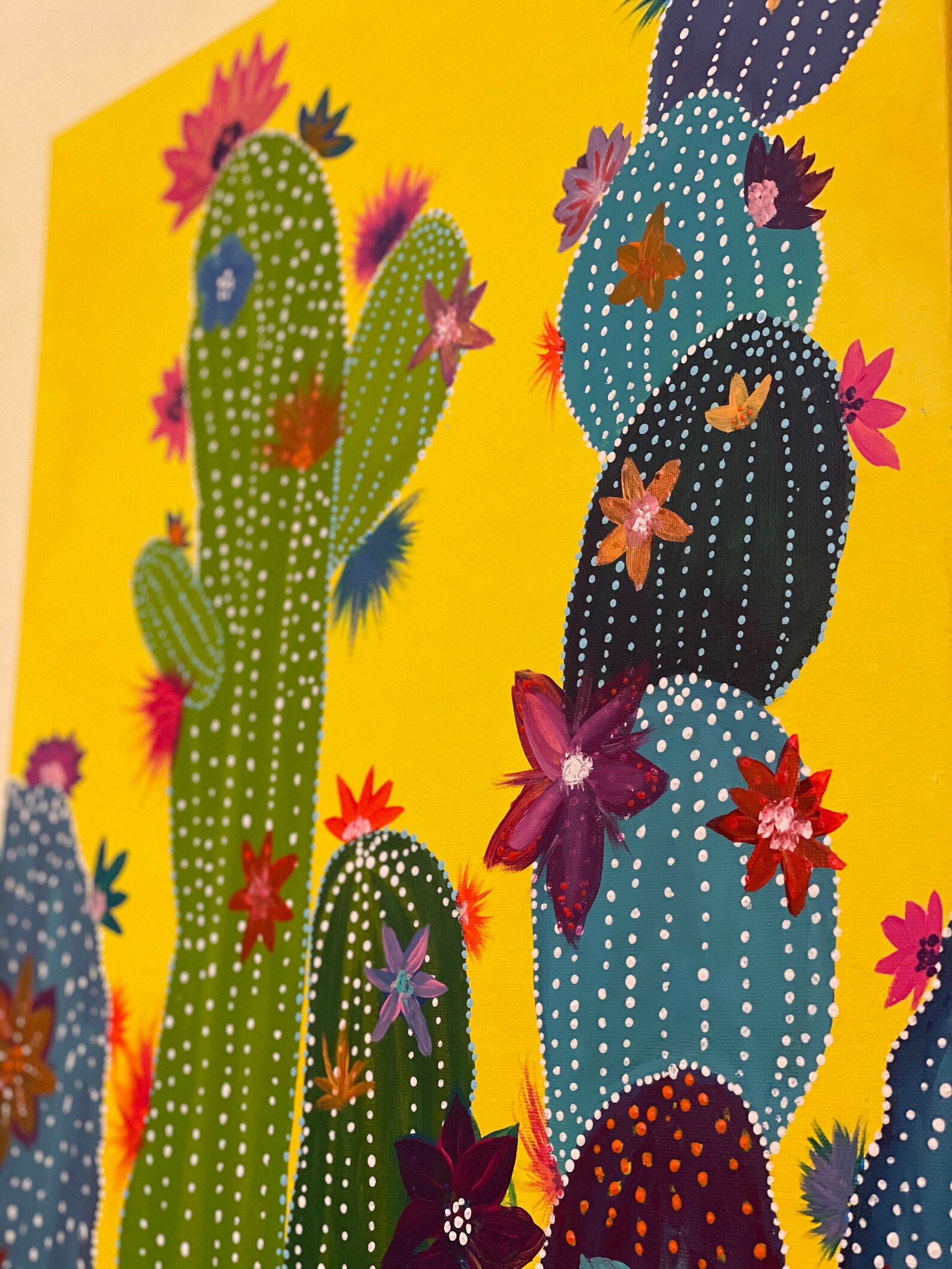 Original Cactus Acrylic Painting Cactus Decor Wall Decor Etsy